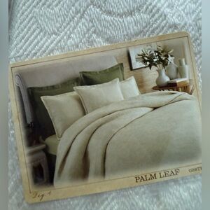 Tommy Bahama New Standard Sham Palm Leaf Cream